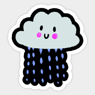 Cloud Rain Smile Cartoon Funny Sticker